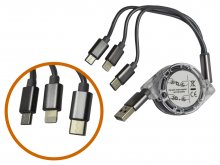 CABLE ADAPTADOR USB 3 EN 1 TIPO C LIGTNING MICRO